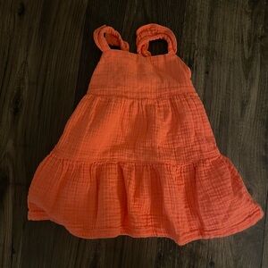 Baby Gap Tiered Bright Orange Sleeveless Nap Dress